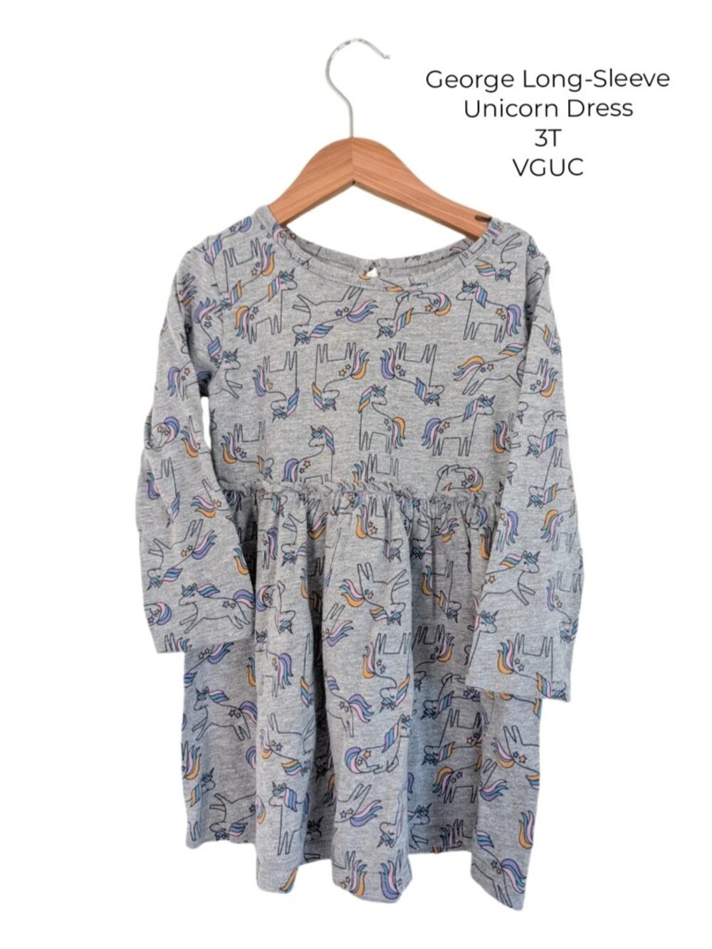 George Long-Sleeve Unicorn Dress 3T Girls Clothes Small Shop